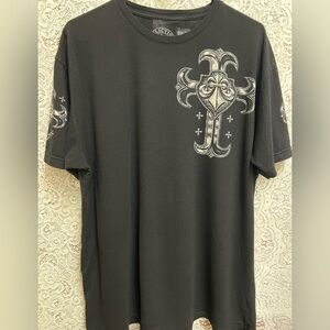 Affliction Black Tee men's black Live Fast graphic - size 2x large